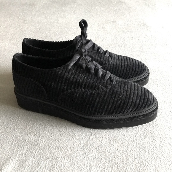 Castaner Shoes - Castaner Black Corduroy Platform Sneakers, Size 7, 38 EUR